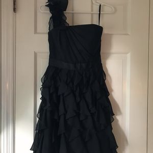 White House Black Market Little Black Ruffle Dress